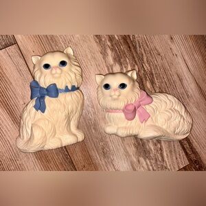 Vintage Home Interior White Cat Wall Decor